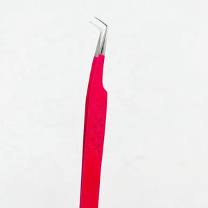 MAHFOOZ INSTRUMENTS Pince à épiler pour extensions de cils en acier inoxydable massif, gravée, rose vif et argentée, lisse et personnalisée - Product Image 4