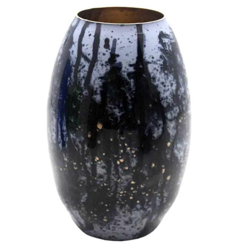 Vase à fleurs unique en verre de fabrication indienne Finition antique Pot de bureau au design moderne