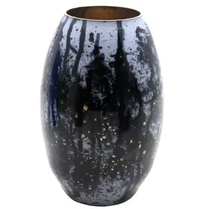 Indian Made Glass Unique Flower Vase Antique Finishing Modern Design Desktop Pot