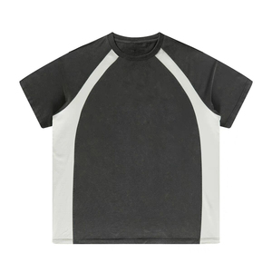 Men's <b>Raglan</b> Sleeve <b>T</b>-<b>Shirt</b> Regular Fit Contrast Trim Knitted Solid Color Casual O-Neck Short Sleeve Front Anti-Wrinkle Acid - Product Image 1