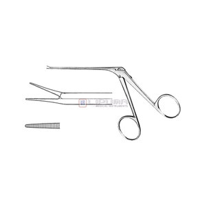 Mini forceps micro-auriculaires Mcgee Alligator, instrument chirurgical avec mâchoire dentée de 3,5 mm x 0,6 mm, instruments médicaux droits - Product Image 1