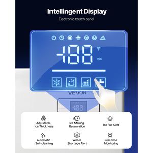 Équipement de cuisine commerciale en acier inoxydable, machine à glaçons de 400 lb/jour, auto-nettoyante, épaisseur réglable pour les restaurants - Product Image 5