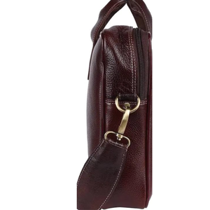 Sac pour ordinateur portable en cuir marron durable et protecteur pour hommes, sacoche d'affaires |   Sac à bandoulière pour le bureau, les voyages et le quotidien - Product Image 2