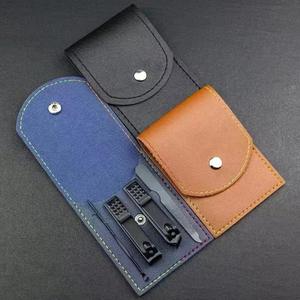 Ensemble de coupe-ongles et ciseaux professionnels en acier inoxydable noir personnalisé, mini, 4 pièces, kit de manucure et pédicure de voyage ANAAIF - Product Image 5