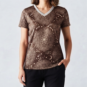 Camisetas de entrenamiento de tela elástica de manga corta, corte regular, transpirables, estilo moderno y urbano para mujer - Product Image 1