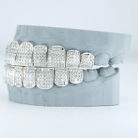 Grillz dentaire invisible personnalisé en argent 925 plaqué or 10K 14K 18K, serti de diamants VVS taille princesse, style Hip Hop, cadeau
