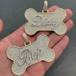 Colgante Personalizado para Perro, Colgante Iced Out, Colgante con Letra, Moissanita Auténtica, Colgante con Nombre Estilo Hip Hop, Colgante con Número, Colgante con Logotipo - Product Image 5