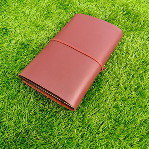 Carnet de bureau en cuir bordeaux A5, couverture de carnet de planification en cuir personnalisable, journal à grain horizontal, prix bas, intelligent - Product Image 4