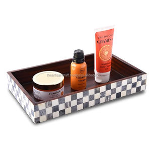 Bandeja de servicio con incrustaciones de hueso de alta calidad, accesorio para el hogar, diseño de bandejas de servicio por Artisan Craft - Product Image 5