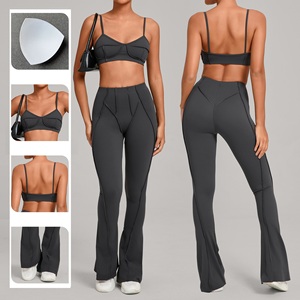 Sport Gym Fitness <b>Clothing</b> Outfits Active Wear 2 PCS Workout Gym Set Yoga Sets For Women - Product Image 1