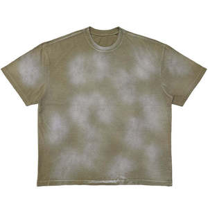 Camiseta de Hombre Lisa con Logotipo Personalizado en la Parte Delantera, 280g, Estilo Vintage Retro, Color Lavado, 100% Algodón de Peso Pesado - Product Image 1