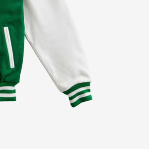 <b>Men's</b> Winter Varsity <b>Jacket</b> Woolen Fabric Eco-Friendly Breathable Windproof Thick High Street Style Patchwork Front OEM Service - Product Image 3