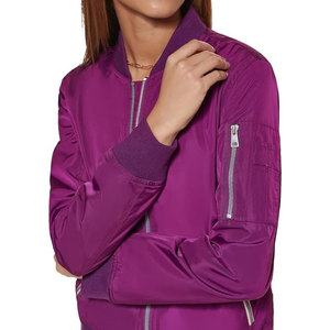 High Quality Custom <b>Women</b> <b>Lightweight</b> Purple <b>Bomber</b> <b>Jacket</b> Slim Fit Zip Up Varsity Flight <b>Jacket</b> Outdoor Athletic Streetwear - Product Image 6