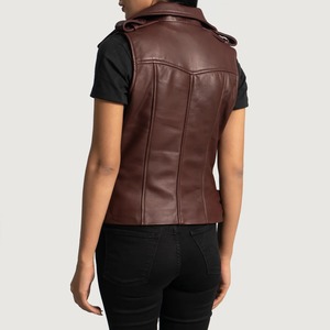 Chaleco de Cuero Genuino Tejido a Mano para Mujer, Corte Ajustado, Resistente al Viento, Ecológico - Product Image 4