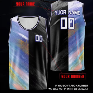 Camiseta de Baloncesto Sublimada Personalizada, Unisex, Sin Mangas, Malla 100% Poliéster, Impresión en Color Degradado, Transpirable, Absorbe la Humedad - Product Image 4