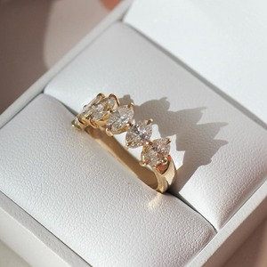 แหวนเพชรทรงรี 1.98 กะรัต ทองคำแท้ 14k แหวนแต่งงานแบบครึ่งวงแหวนประดับเพชรแบบ Prong Set แหวนซ้อนกันได้ เครื่องประดับเจ้าสาวทันสมัย - Product Image 5