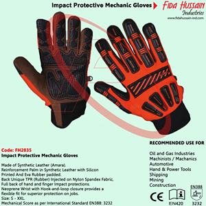 Gants en cuir personnalisés best-seller Gants de mécanicien de protection contre les chocs pour l'extérieur vente en gros du Pakistan - Product Image 3