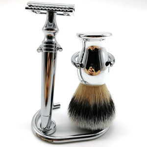 Three One Private Label Waterproof Stainless Steel Beard Grooming Brush Set <b>Shaving</b> <b>Kit</b> Razor - Product Image 3