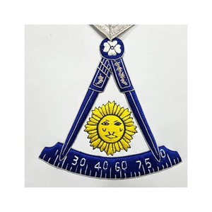 Tablier de Maître Ancien de Loge Bleue en Soie Brodé sur Mesure selon la Demande de l'Acheteur - Product Image 3