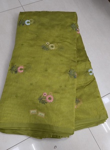 Tela de poliéster Kota a cuadros con bordado multihilo sin coser para vestidos, saris, trajes y ropa étnica para mujer, venta al por mayor. - Product Image 3