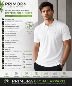 Exportador de Camisetas Polo Bordadas Personalizadas, Fabricante de Ropa Sostenible de Bambú, Exportador de Prendas de Bambú de Tiruppur, Venta al Por Mayor - Product Image 3