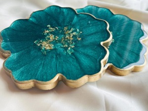 Beautiful Resin <b>Coaster</b> Set with Art Deco Design Lightweight for Dining & Coffee <b>Tables</b> Party Decor - Product Image 3