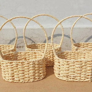 Modern Home Decor High Quality <b>Plastic</b> Rattan Fruit Storage <b>Basket</b> with Serving Tray for Wedding and Kitchen Use - Product Image 1
