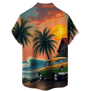 เสื้อเชิ้ตชายหาดลายดอกไม้ฮาวาย แขนสั้น สไตล์ลำลอง สำหรับวันหยุดฤดูร้อน น้ำหนักเบา - Product Image 4