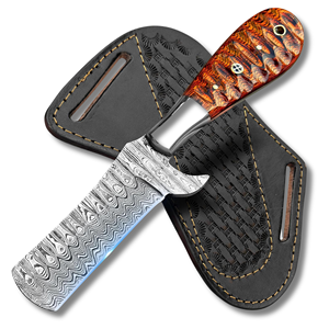 Couteau de cowboy artisanal de style western de 8 pouces avec manche en os, couteau de chasse et de camping avec étui en cuir, prix de gros - Product Image 3