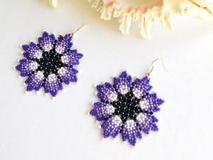 Pendientes de Lavanda con Cuentas, Hechos a Mano, Estilo Bohemio Chic, Elegantes, con Detalles de Perlas, Joyería de Moda de Estilo Clásico - Product Image 4
