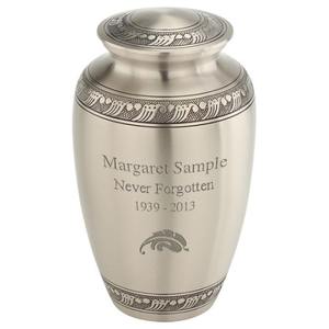 Urna para Cenizas con Banda de Plumas, Estilo Americano, Color Plomo, Capacidad de 200 Pulgadas Cúbicas - Product Image 3
