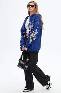 Sweat à capuche oversize zippé Y2K pour femme ROMEO INDUSTRY, 100% polyester polaire respirant, décontracté, automne-hiver, streetwear - Product Image 2