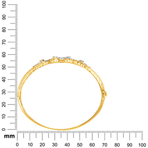 Elegant 14K Yellow Gold <b>Bangle</b> <b>Bracelet</b> with Lab Grown Diamond Classic Floral Design 11g Luxury Jewelry - Product Image 4