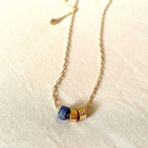 Lapis Lazuli Necklace Sterling Silver Pendant Gold Plated Chain Blue Stone Jewelry Handmade Jewelry Wholesale Supplier - Product Image 2