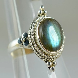 <b>Labradorite</b> <b>Ring</b> 925 Sterling Silver Handmade Boho Statement Promise Jewelry for Women Natural Oval Shape Gemstone Jewelry - Product Image 4
