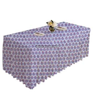 Mantel plisado rectangular de algodón con estampado de bloque indio elegante, mantel plisado Floral para mesa de comedor, estampado hermoso - Product Image 6