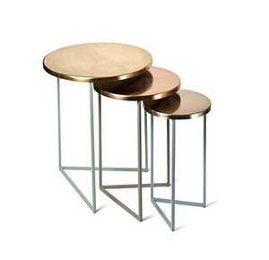 Juego de mesas nido decorativas de hierro, mesas de centro contemporáneas para decoración de interiores de apartamentos modernos - Product Image 2