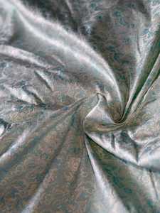 Tissu jacquard floral brocart 100% polyester tissé métallisé pour textile de maison, poids moyen - Product Image 1