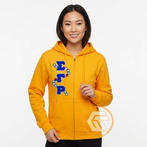 Sweat à capuche personnalisé Sigma Gamma Rho en molleton de coton uni, avec logo brodé sur le devant, écologique, respirant, pour l'automne et l'hiver - Product Image 2