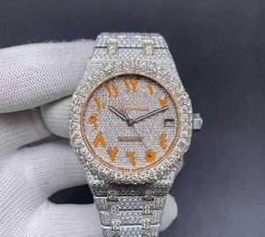 Reloj de Lujo BOJ A.P.40 con Esfera Naranja con Números Arábigos, Movimiento Automático, Diamantes VVS y Moissanita para Hombre, a Bajo Precio - Product Image 6