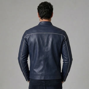 Premium <b>Men</b> Leather <b>Jacket</b> Casual Wear <b>Men</b> Leather <b>Jacket</b> Built With Durable Leather Fabric Comfortable Lining Strong Seams - Product Image 2