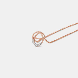 Collier pendentif en or rose avec diamant cultivé en laboratoire - Product Image 5