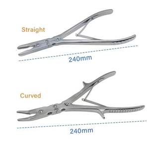 Rongeurs à double articulation droits et courbés en acier inoxydable de haute qualité, instrument chirurgical orthopédique pour animaux de compagnie - Product Image 5