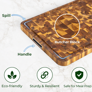 Planche à découper en bois dur de qualité supérieure, bloc de boucher épais et durable, sans danger pour les aliments, planche de cuisine anti-déformation - Product Image 4