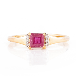 แหวนหมั้นเพชรทับทิมแท้ทองคำ 18K โรสโกลด์ - Product Image 2