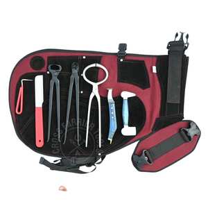 Kit d'outils de fermeur pour le soin des sabots avec testeur de sabot, extracteur de clous, cisaille à sabots, couteau à sabots, couteau à sabots de forme, couteau à sabots à boucle - Product Image 1
