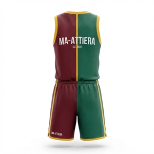 Ensemble de maillot et short de basket-ball personnalisé MA-ATTIERA, sublimé, respirant, sans manches, uniforme de sport - Product Image 4