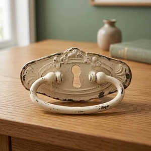 <b>Rustic</b> Industrial Cast Iron Flat Cabinet Handle Keyhole Design Eco-Friendly for Furniture Home Bar Durable Decorative Drawer - Product Image 5