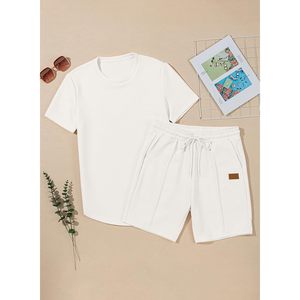 Custom Men's Casual 2-Piece Outfit <b>Short</b> Sleeve T-Shirt <b>Shorts</b> for Summer Beach Vacation Workout <b>Gymnastics</b> for Lounge Vacation - Product Image 4