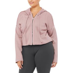 Venta al por mayor personalizado de alta calidad cremallera frontal Running Yoga sudaderas con capucha gimnasio Fitness Casual XS a XXXL Zip Up Sudadera con capucha para las mujeres - Product Image 2